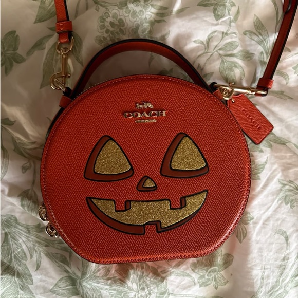 Coach Handbags - Coach Halloween Crossbody Bag - Orange and Gold
